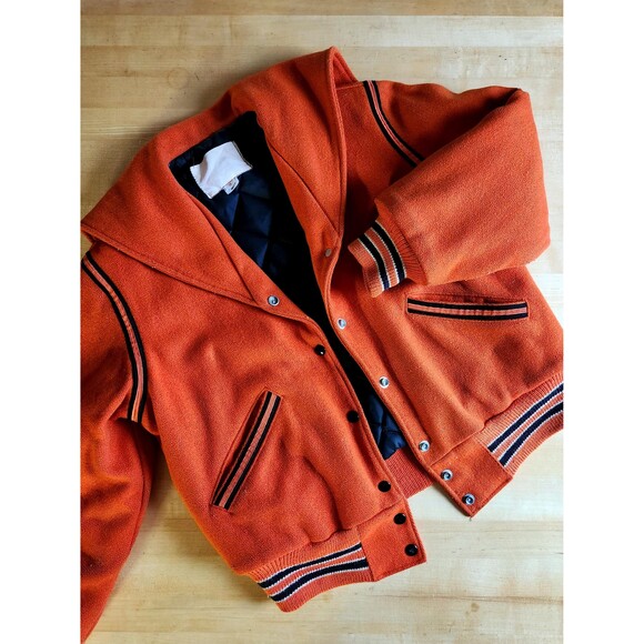 Vintage Varsity Letterman: Wool Bomber, Sailor Collar Cheerleader Jacket, S/M - Picture 5 of 14